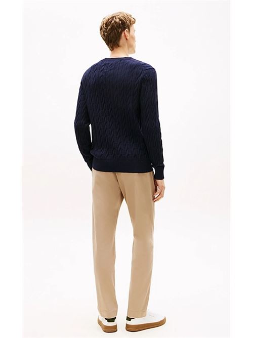 classic cotton cable crew neck Tommy Hilfiger | MW0MW33132DW5.DW5